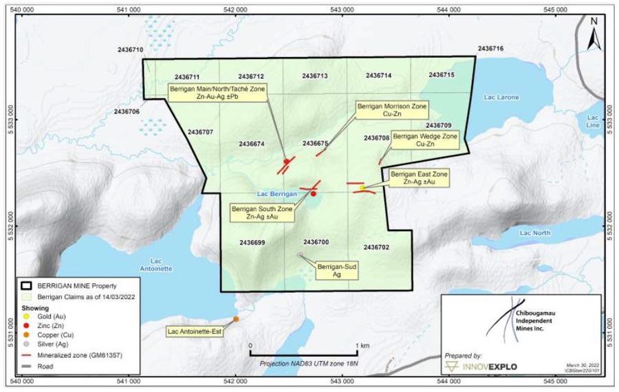 TomaGold projet Berrigan près de Chibougamau