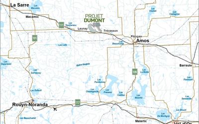 Dumont Nickel - carte de l'emplacement